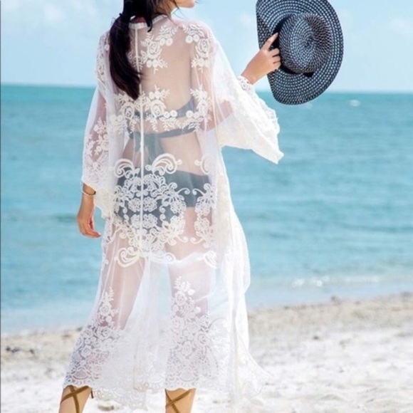 Other - New! White Lace Kimono